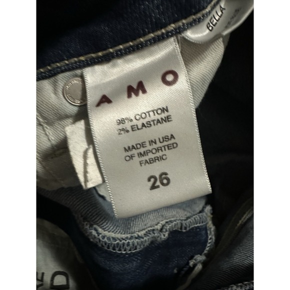 AMO Denim Bella Dark Blue Flare Jeans in Indie Blue Size 26 - Picture 8 of 9